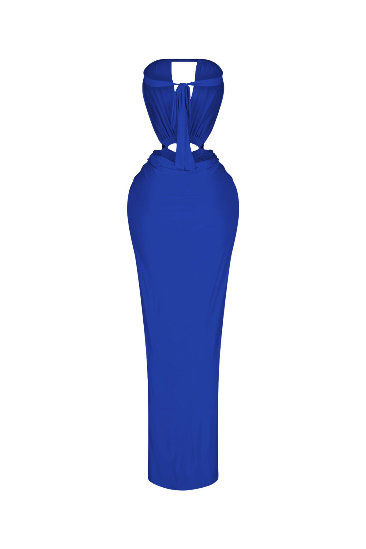 Cutout Ruched High Slit Maxi Dress