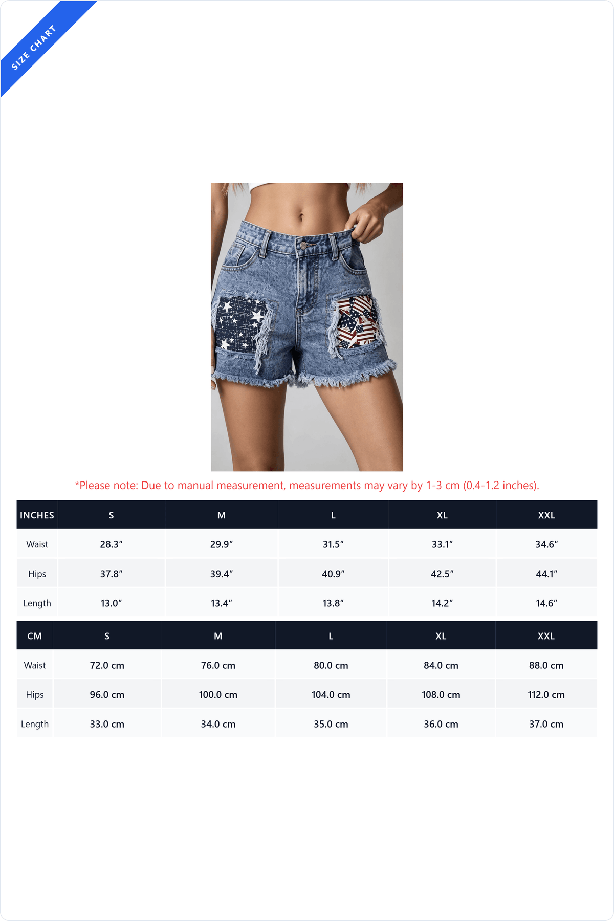 American Flag Distressed Denim Shorts