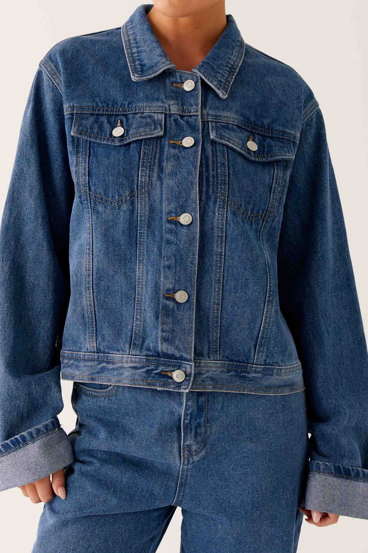 Collared Comfortable Casual Denim Jacket