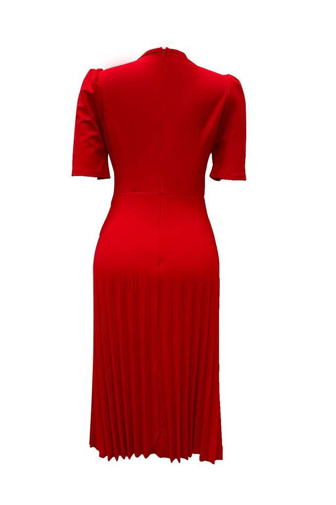High Waist Pleated Dress