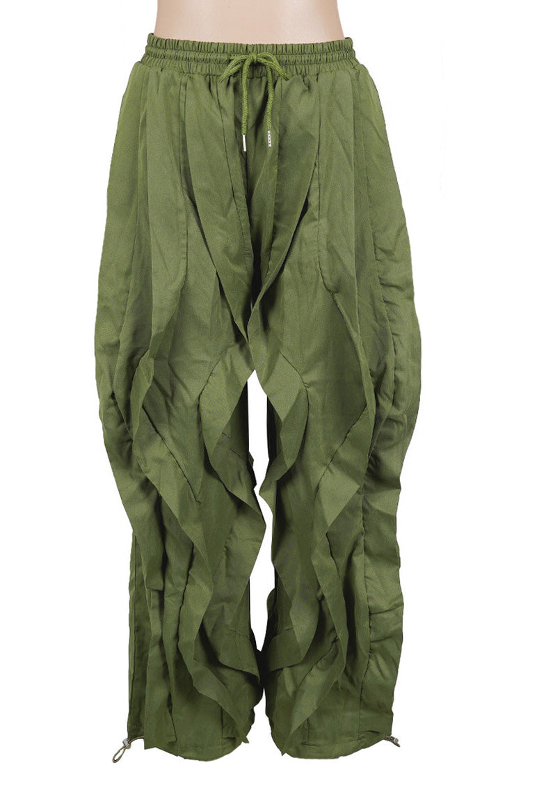 Patchwork Cargo Lantern Jogger Pants