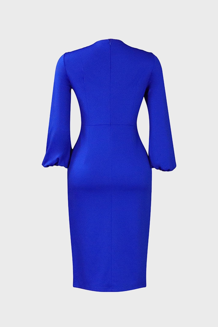 V-Neck Patchwork One-Step Skirt Dress