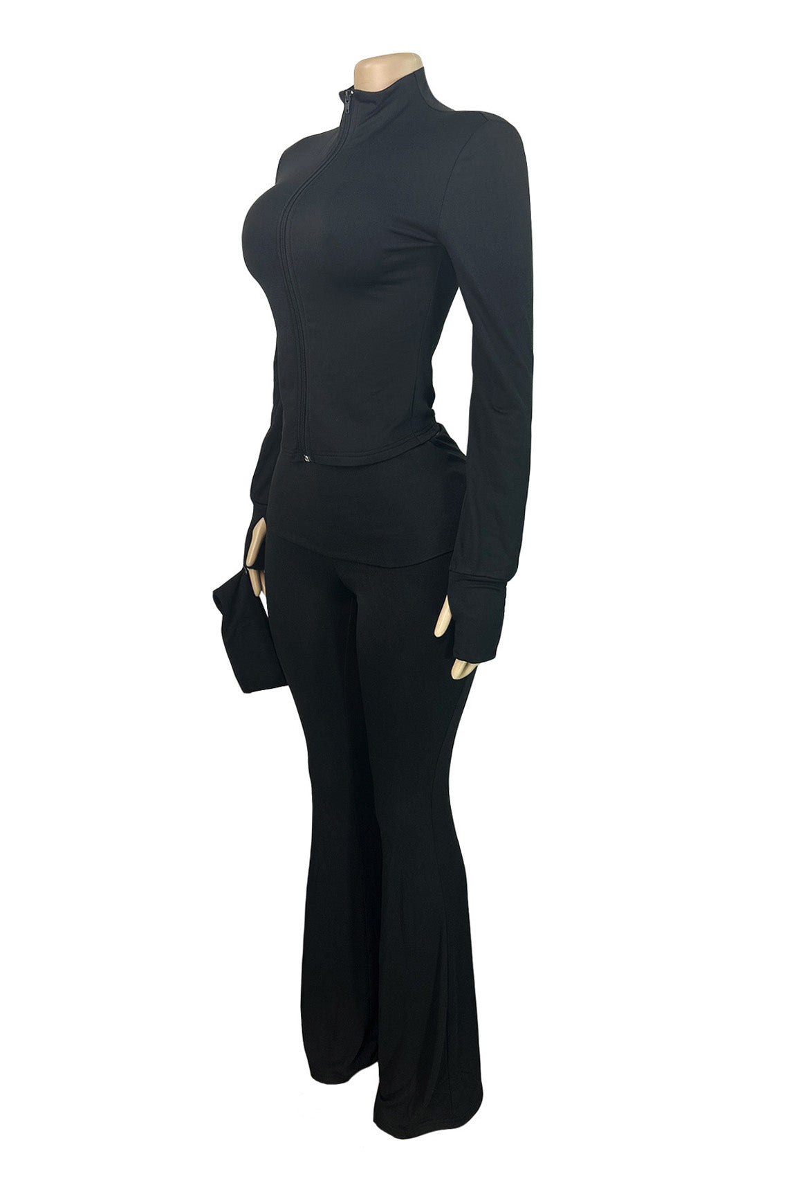Sherpa Lined Foldover Waist Flare Pants Set