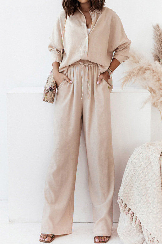 Elegant Ruffle Shirt And Pants Set