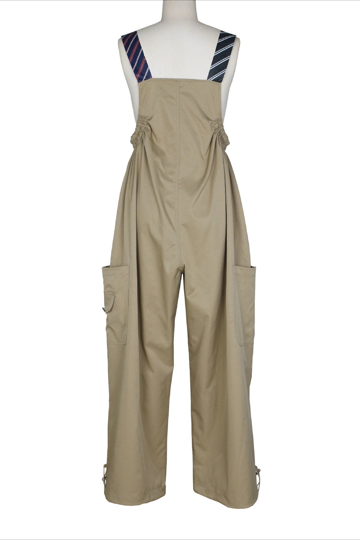 Wide-Leg Cargo Overalls with Buckle Straps