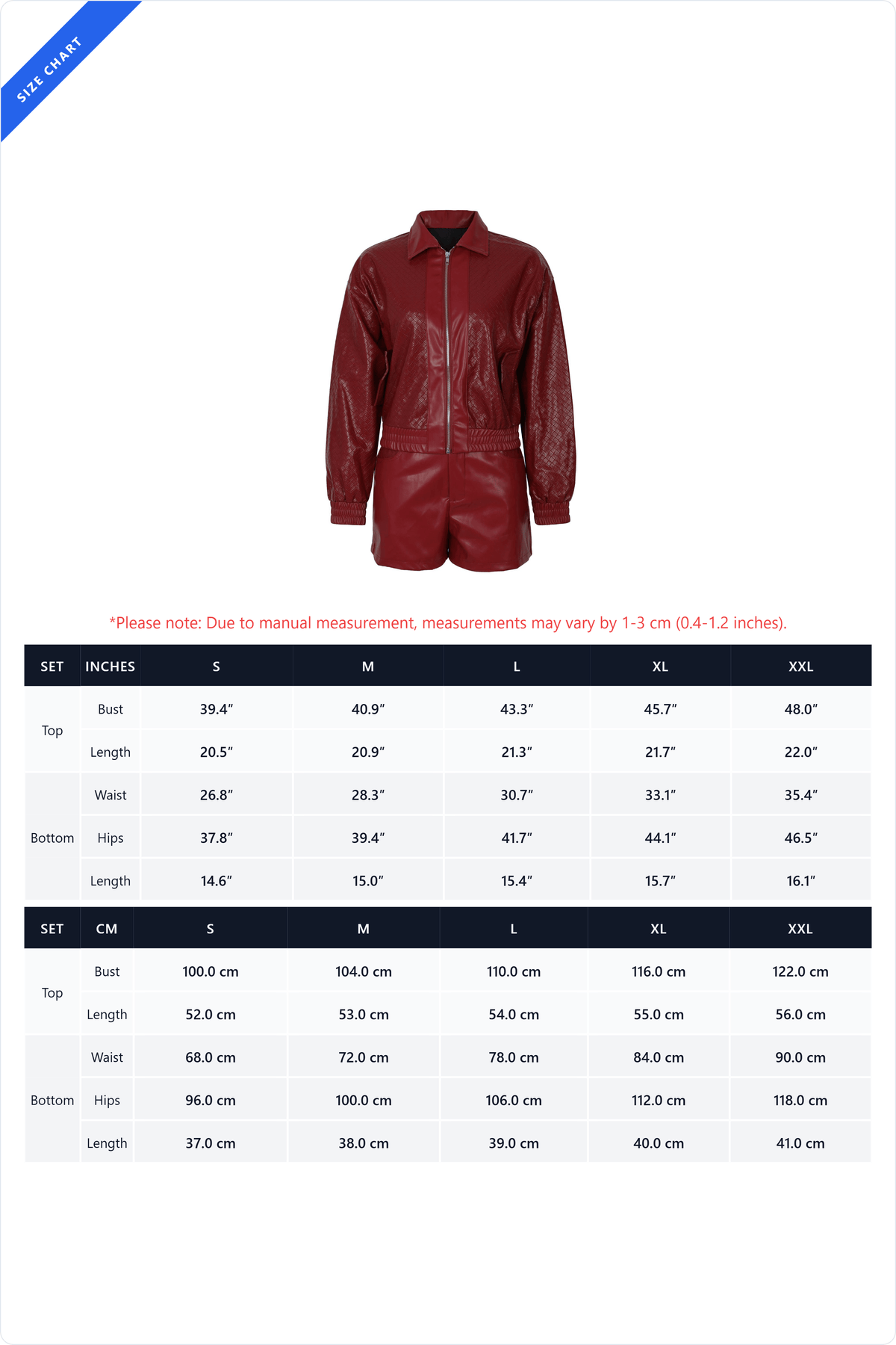 Woven Faux Leather Bomber Shorts Set