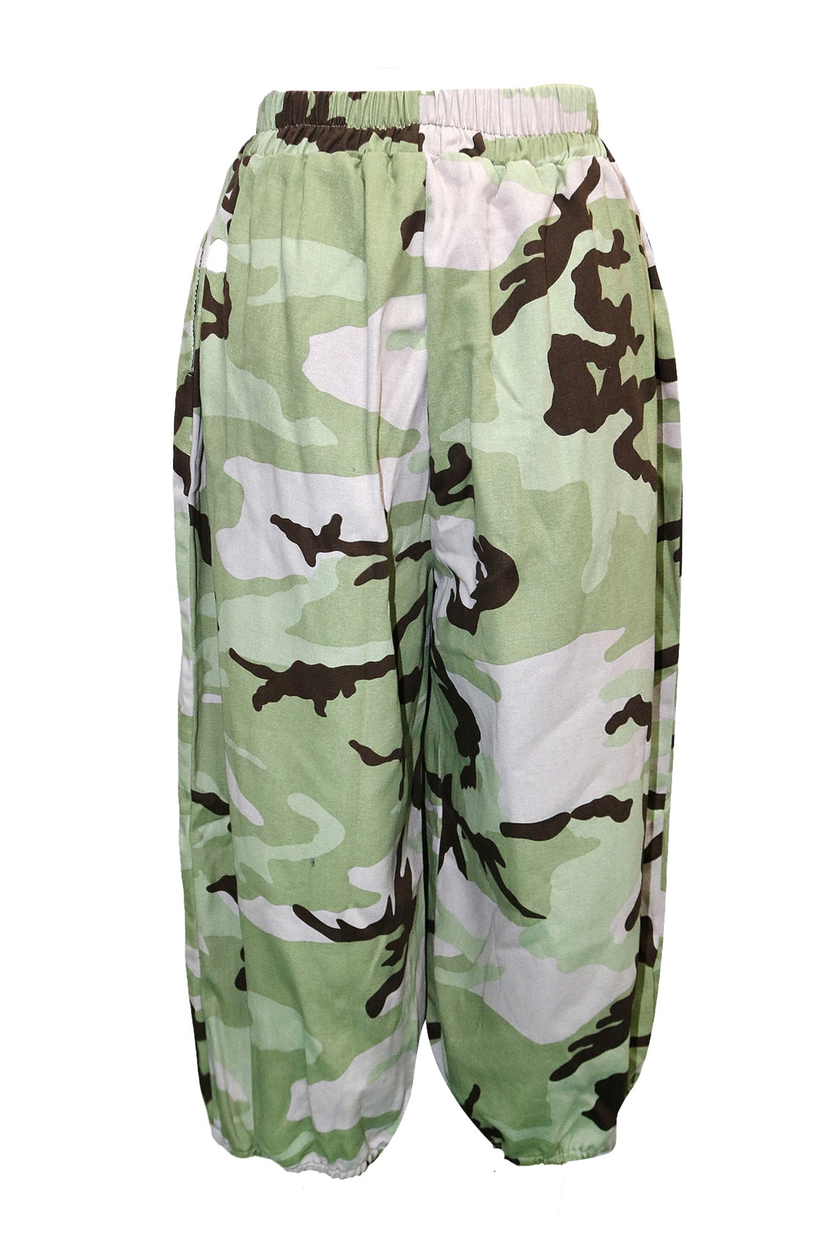 Camo Print High Waist Balloon Pants