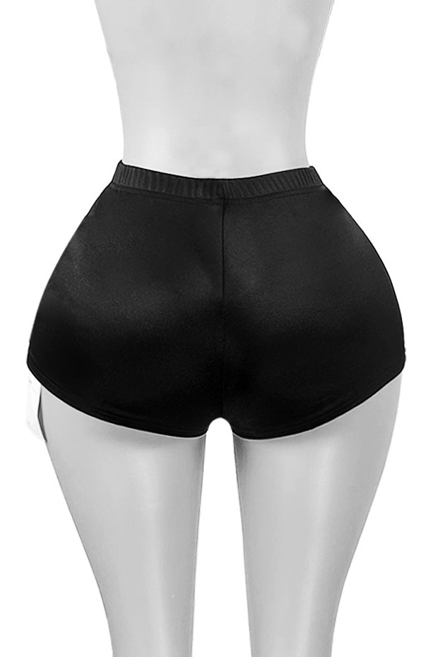 Shiny Satin Bodycon Mini Shorts