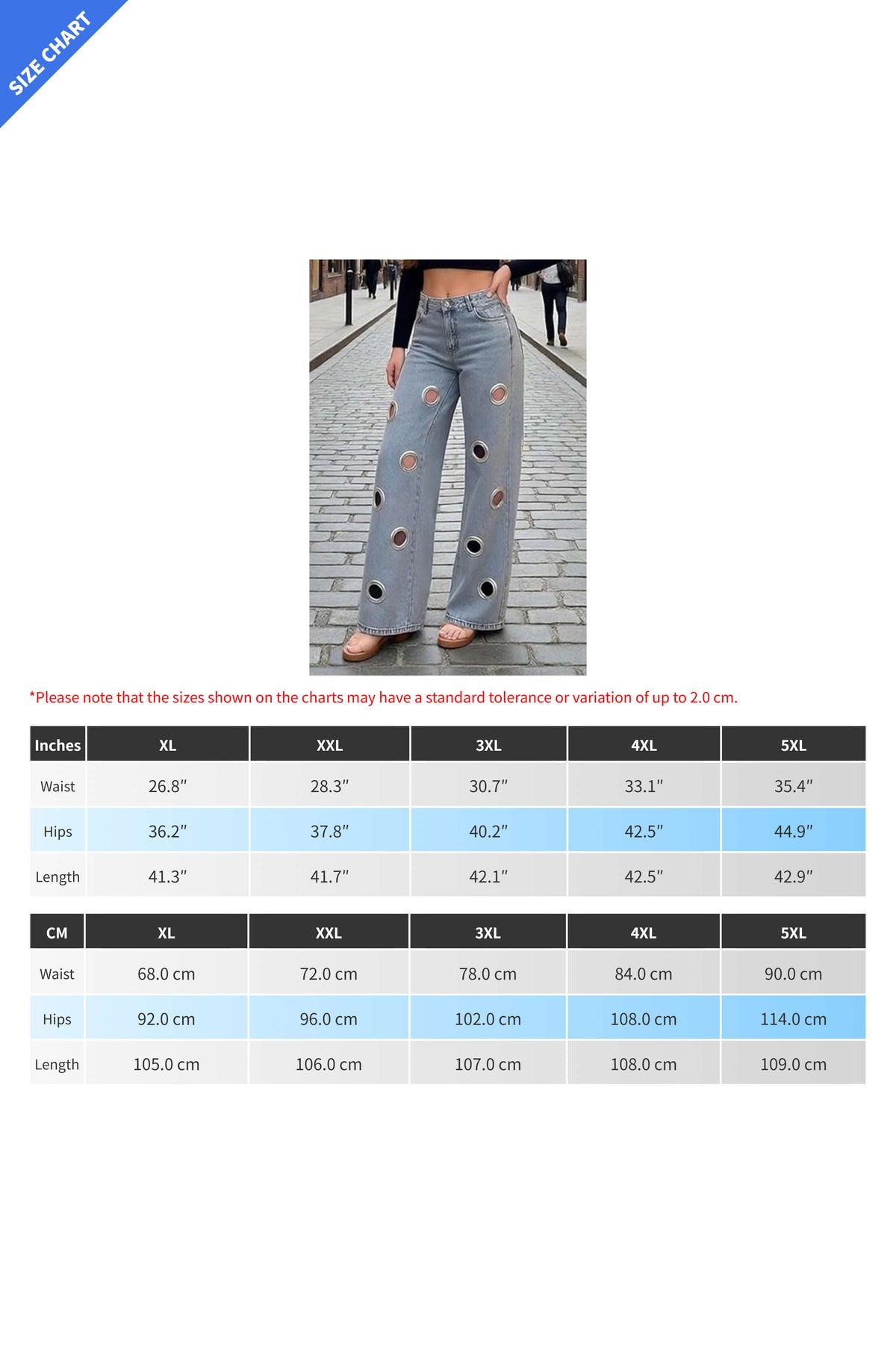 Oversized Grommet Cutout Wide Leg Jeans