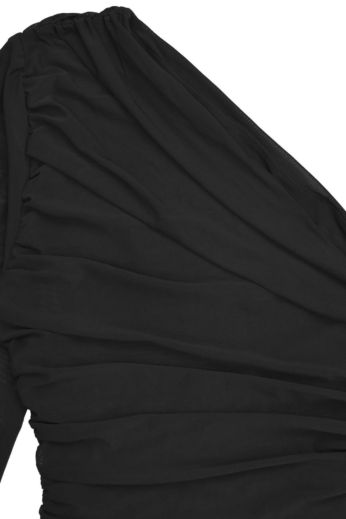 Single Shoulder Mesh Maxi Dress