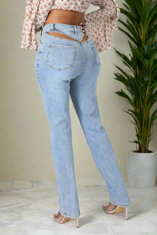Cutout Stretch Jeans