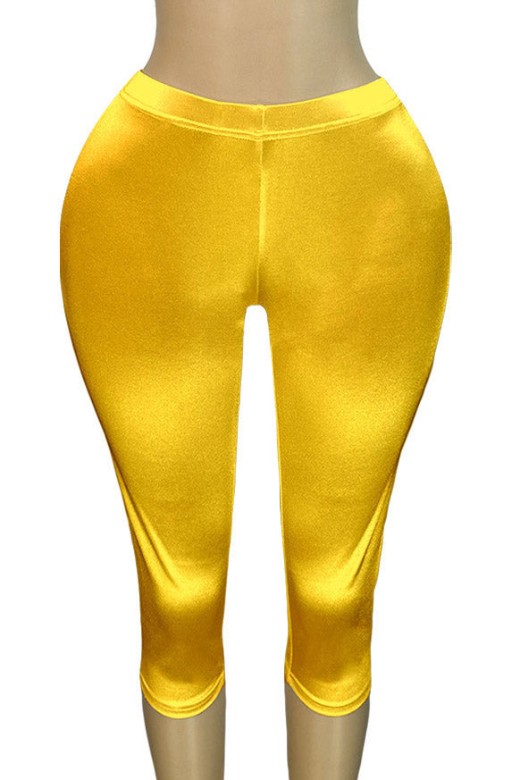 Stretch Satin Capri Pants