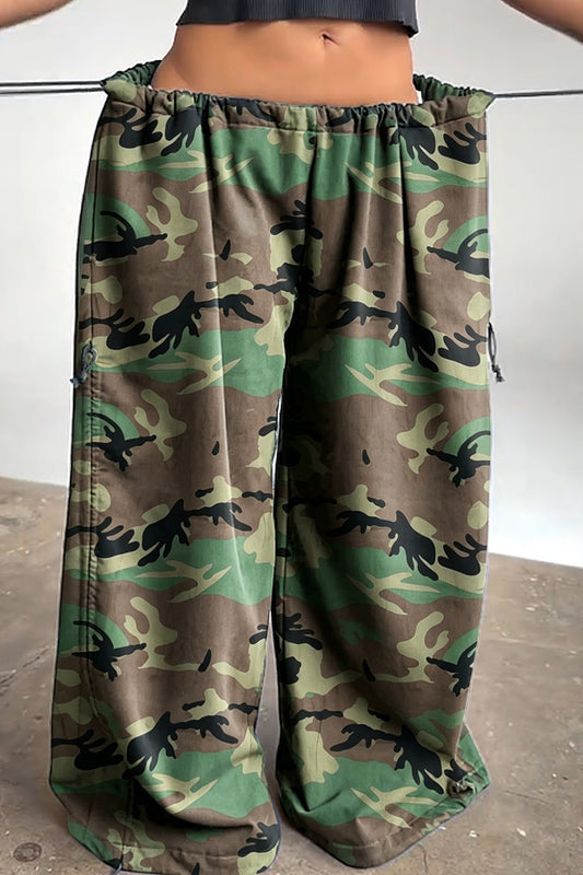 Oversized Drawstring Parachute Pants
