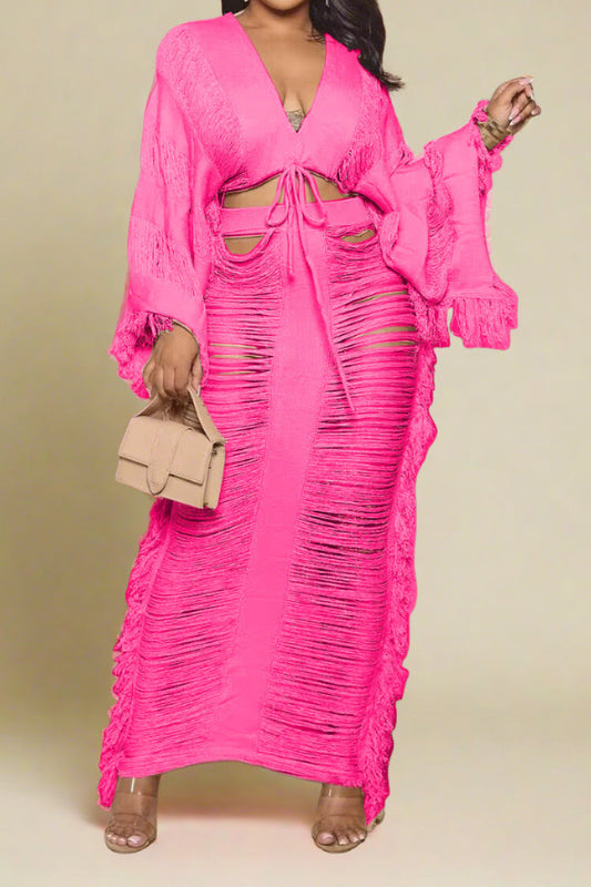 Tassel Maxi Skirt Set