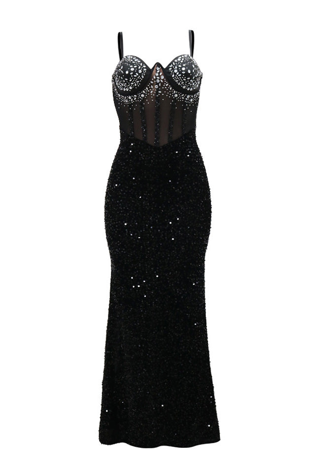 Velvet Sequin Party Dress