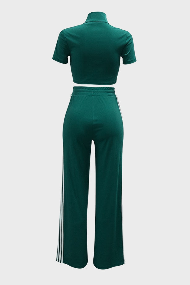 Stripe Zip Top And Pants Set