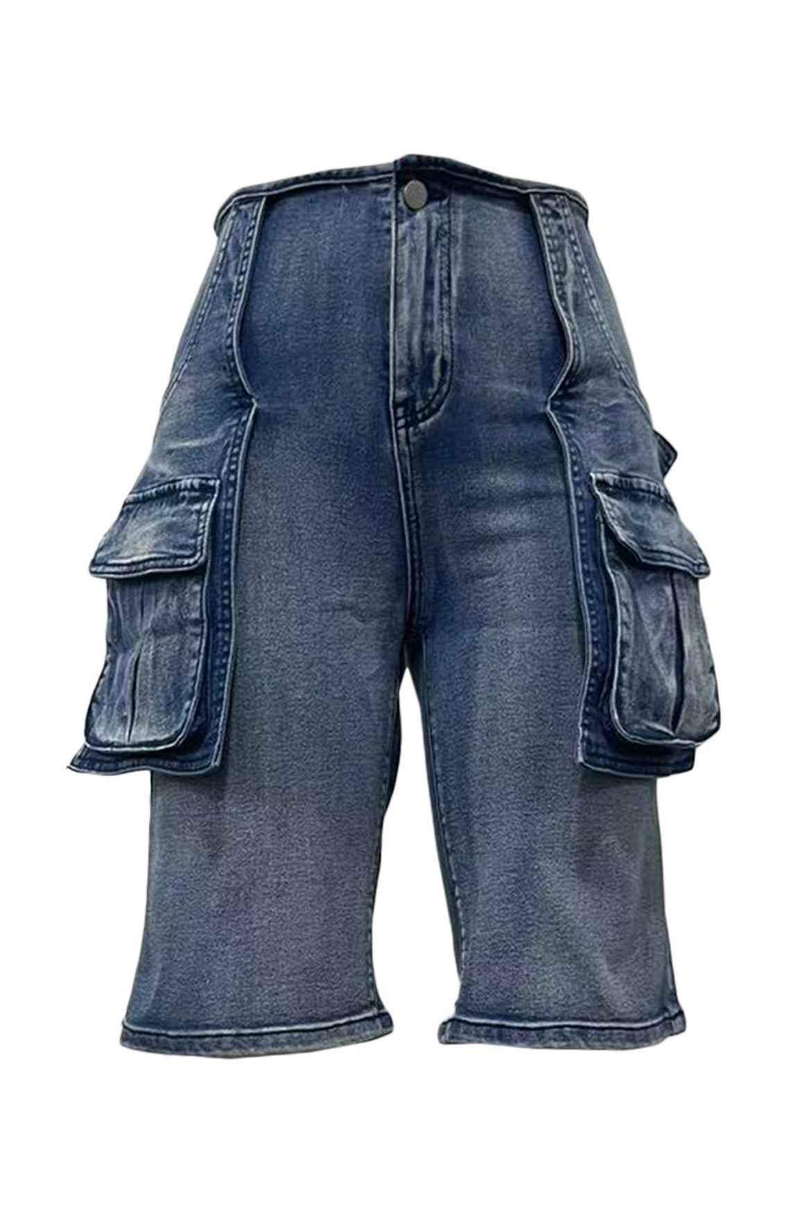 Retro Cargo Denim Shorts