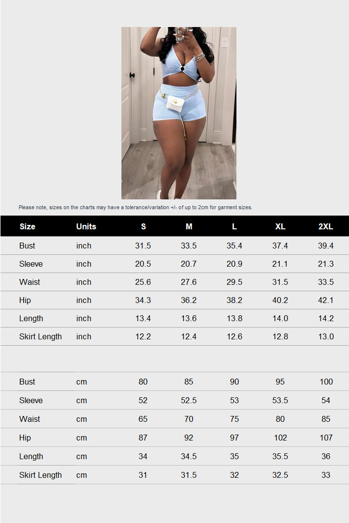 Cutout Crop Top And Shorts Set