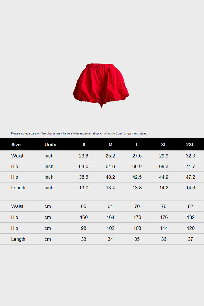 Bubble High Waist Puffy Pleated Shorts