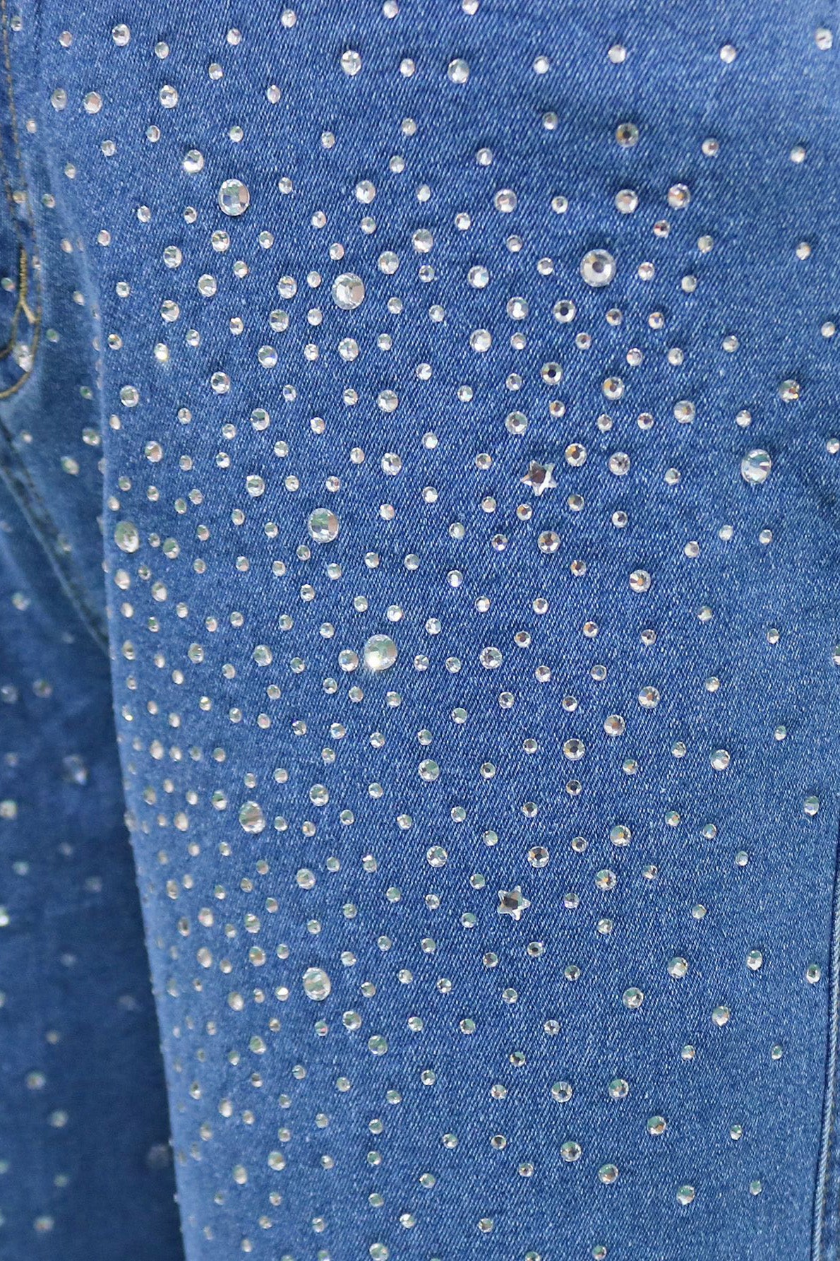 Blue Rhinestones Jeans