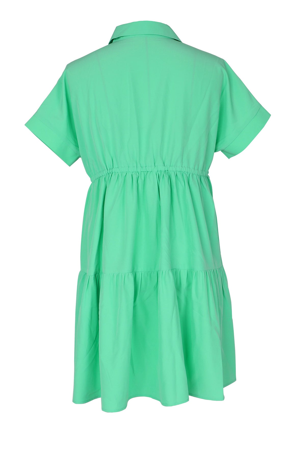 Tiered Button-Down Babydoll Mini Dress