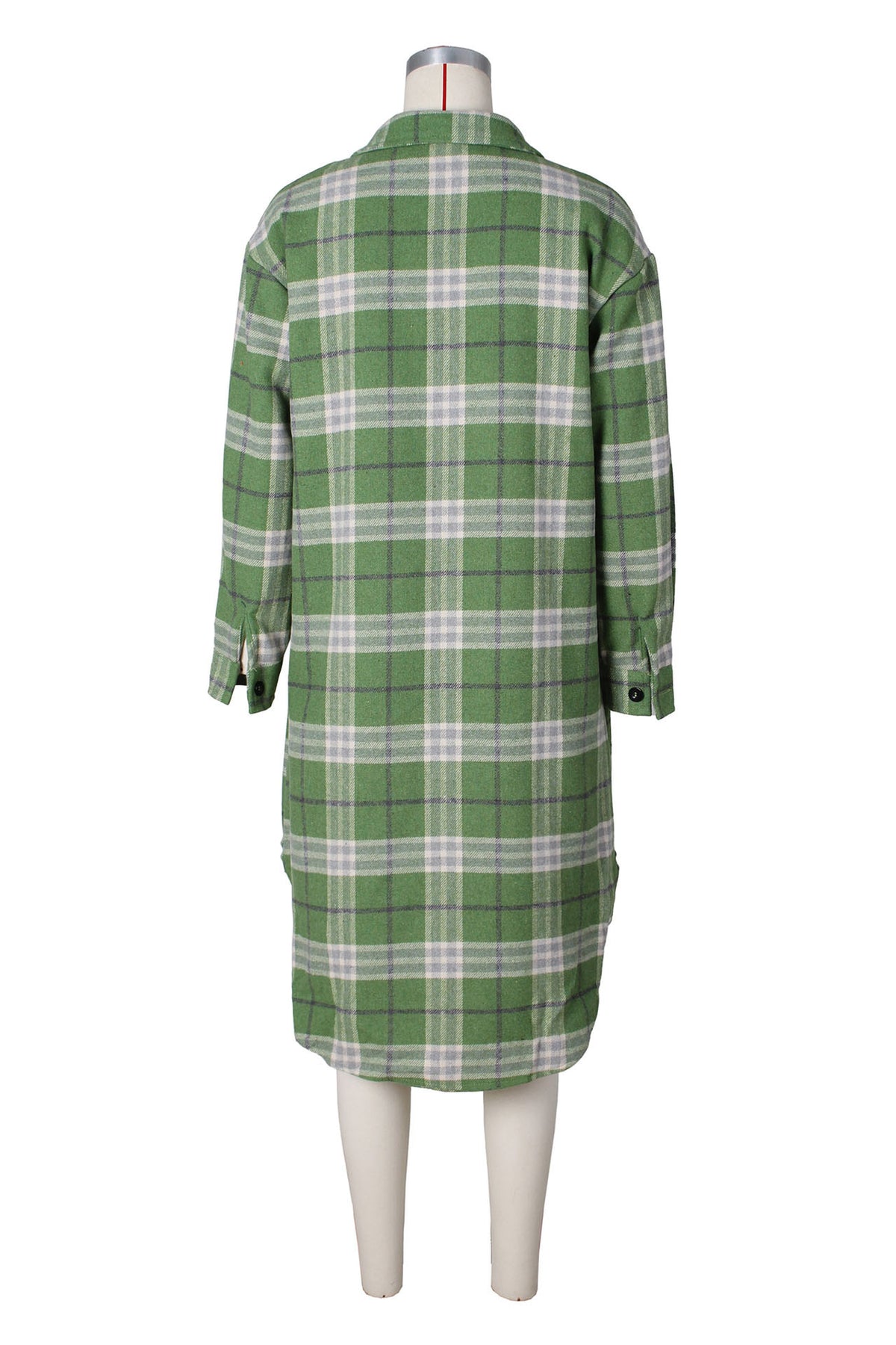 Contrast Plaid Slit Shacket