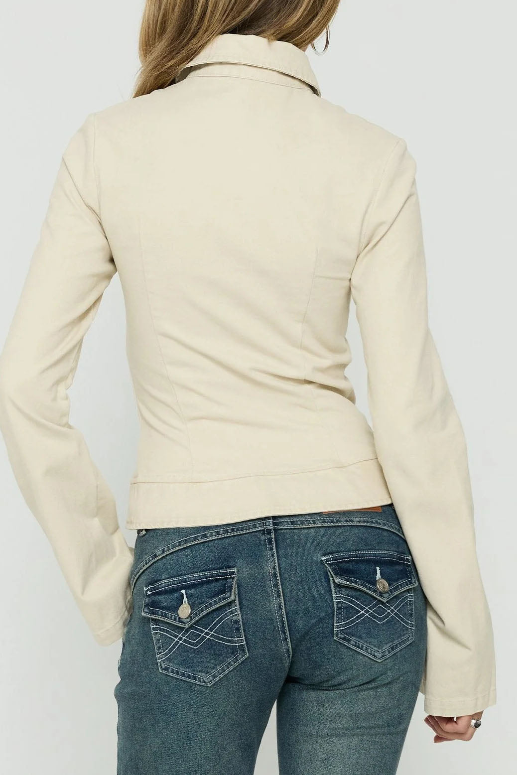 Fitted Zip-Front Utility Jacket