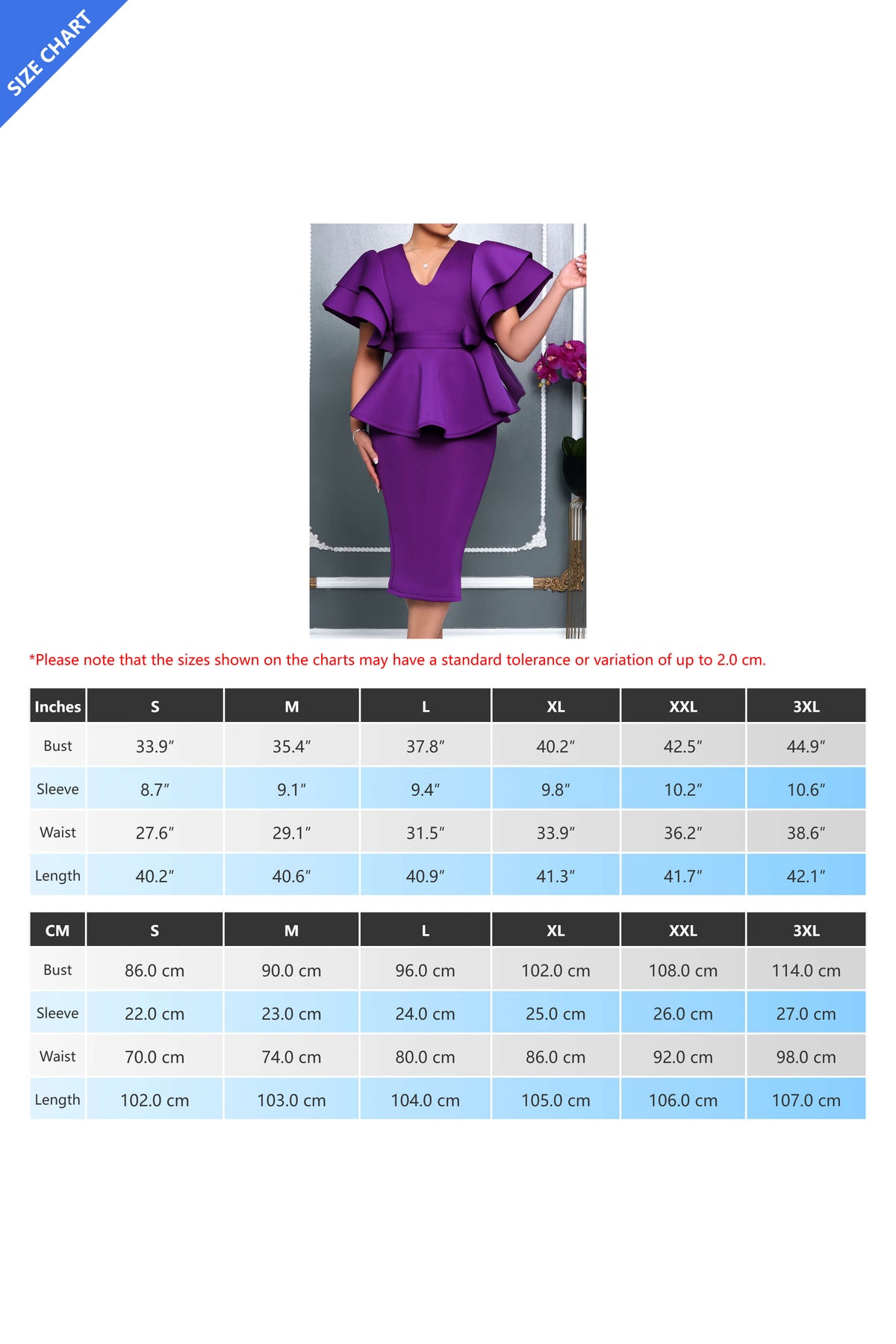 V-Neck Peplum Midi Dress