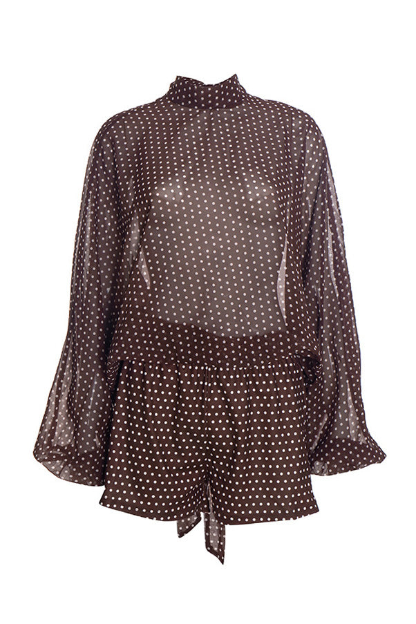 Polka Dot Sheer 2-Piece Shorts Set
