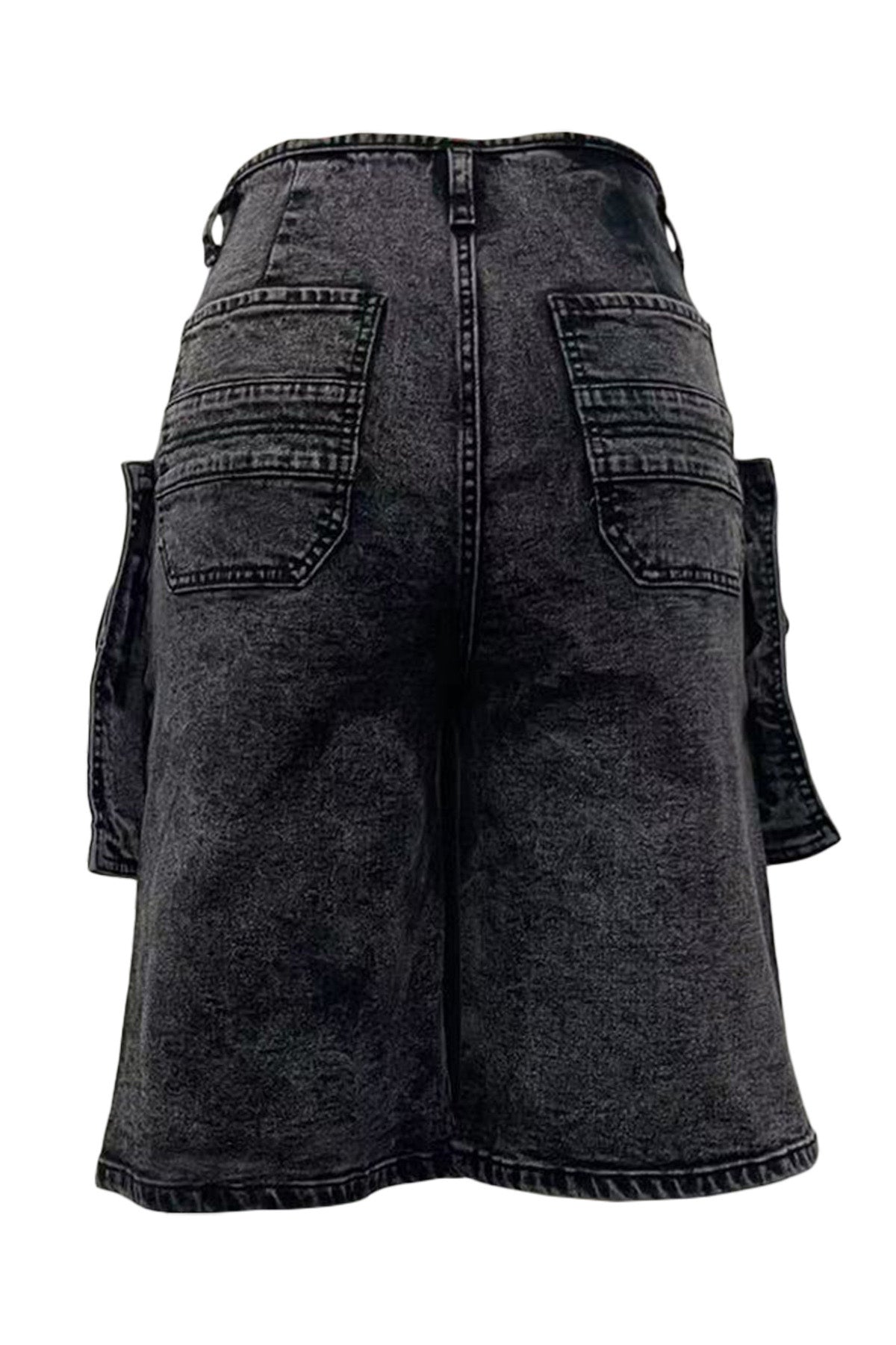 Retro Cargo Denim Shorts