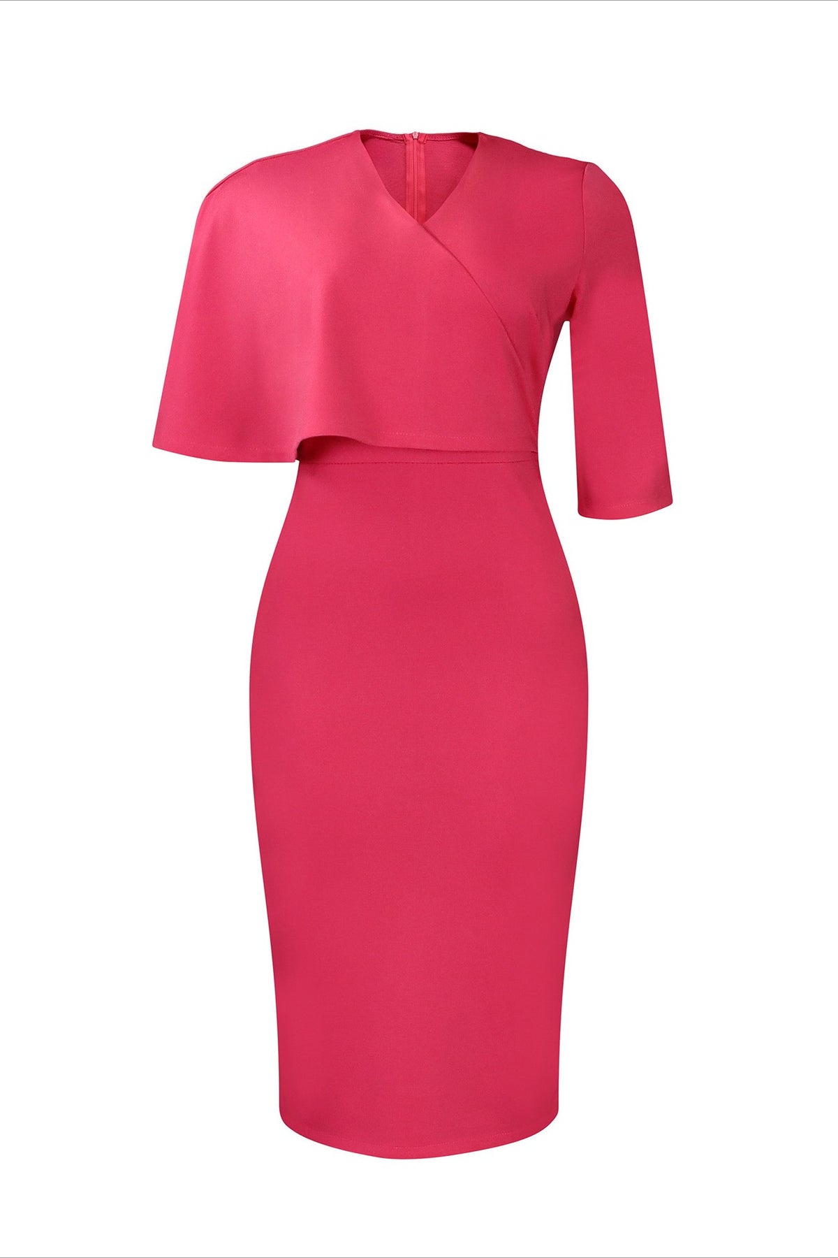 Elegant Ruffle Overlay Bodycon Midi Dress