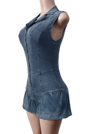 Sleeveless Elastic Lantern Shorts Romper
