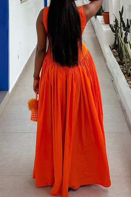 Cutout Drop Waist Maxi Dress