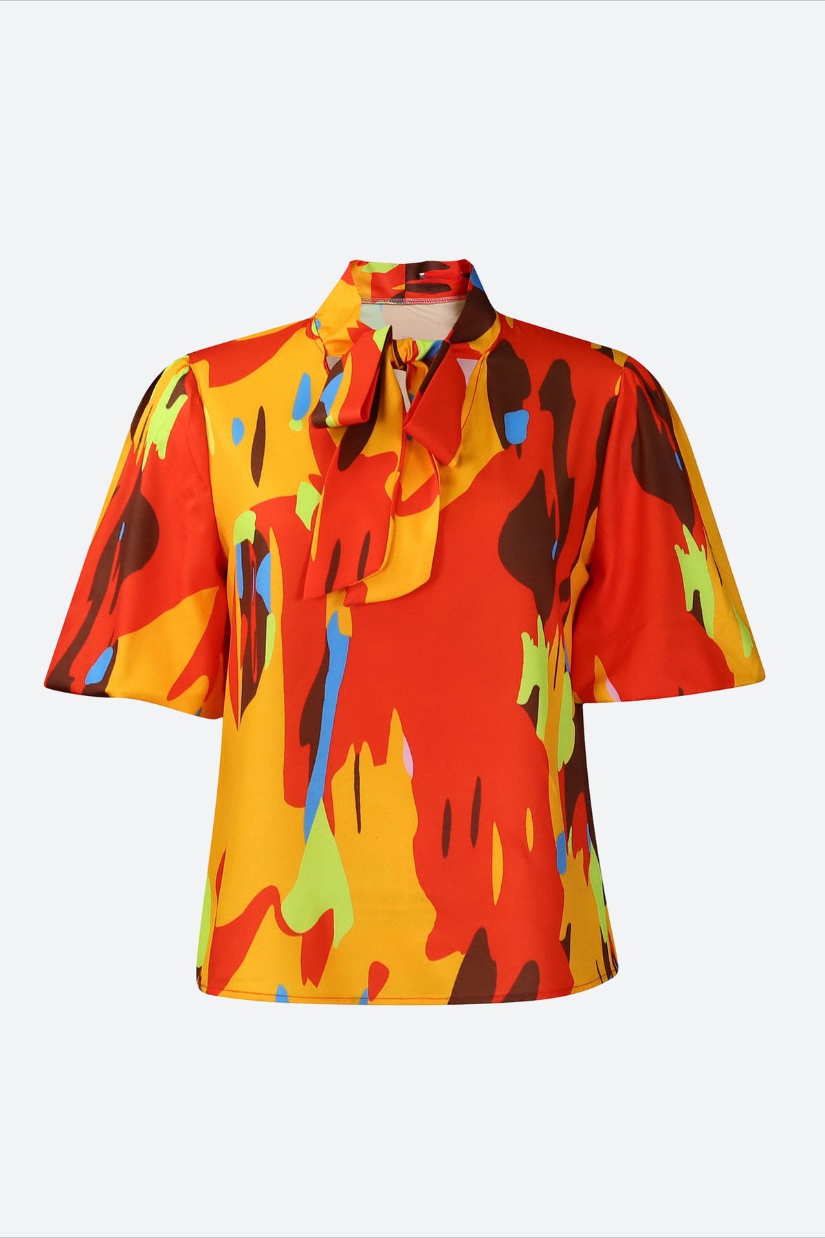 Tie Bow Colorblock Blouse