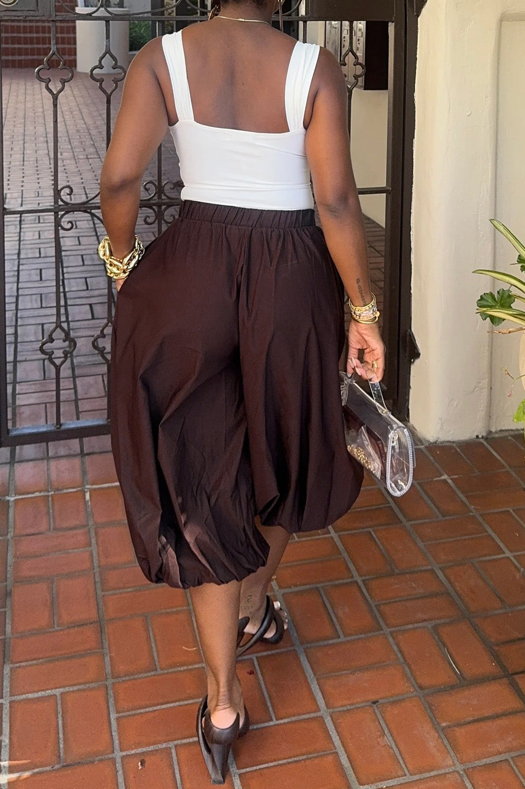 Pleated Balloon Leg Culotte