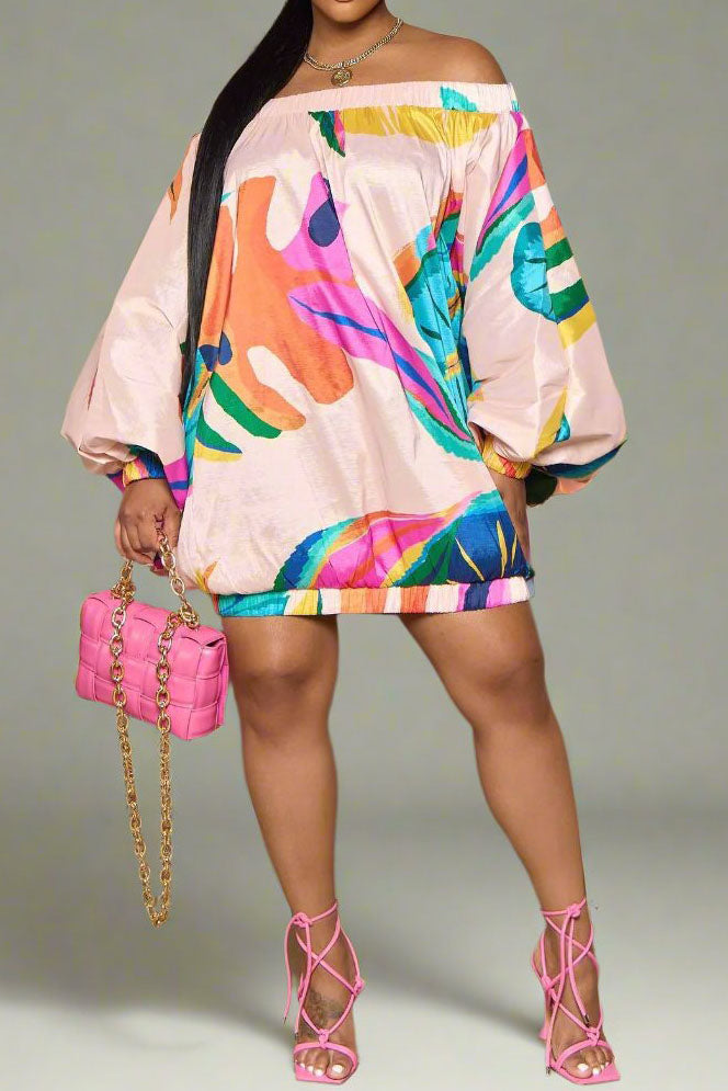 Off The Shoulder- Bubble Mini Dress