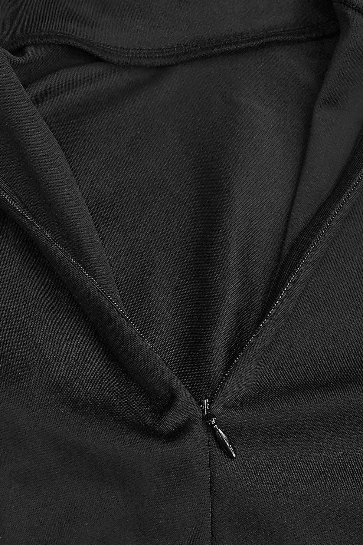 Long Sleeve Rhinestone Turtleneck Maxi Dress