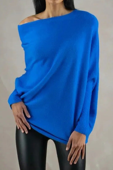 Solid Crew Neck Long Sleeve Top