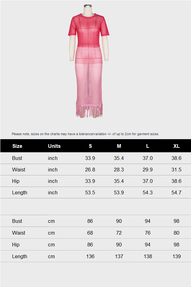 Fringed Crochet Maxi Dress