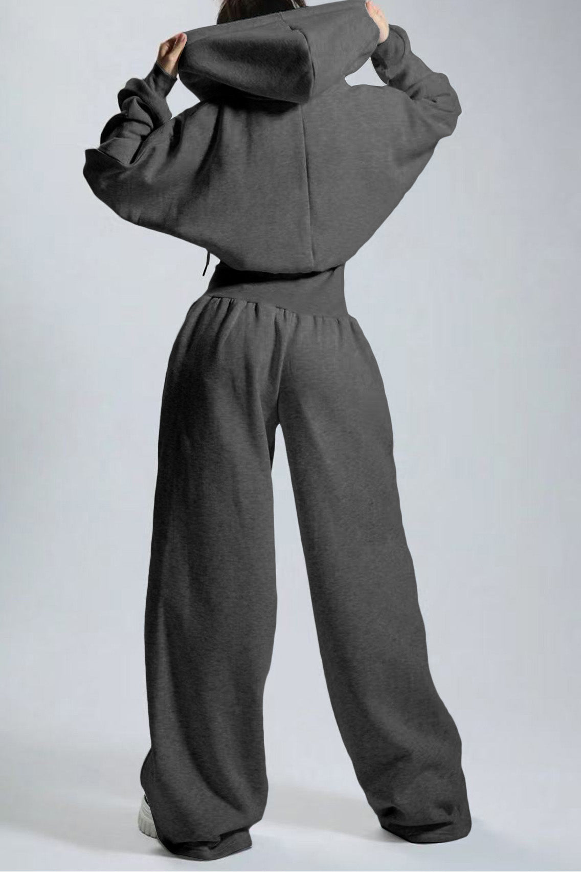 Hooded Drawstring Wide Leg Jumpsuit