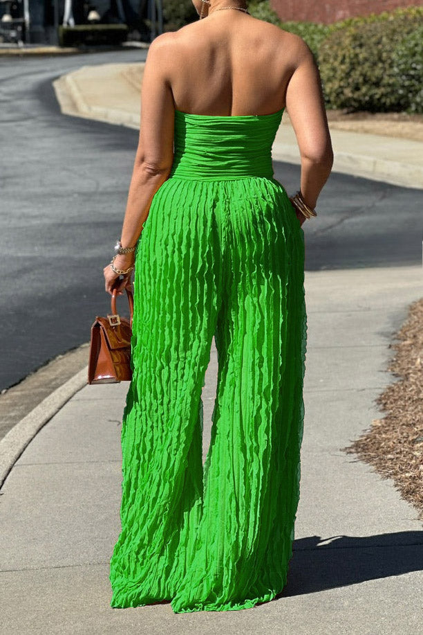 Ruched Strapless Jumpsuit
