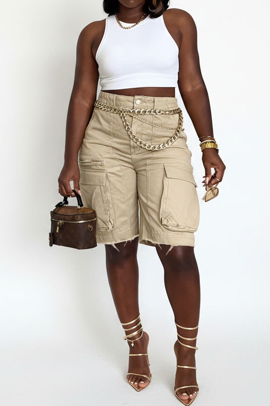 Cargo Denim Shorts