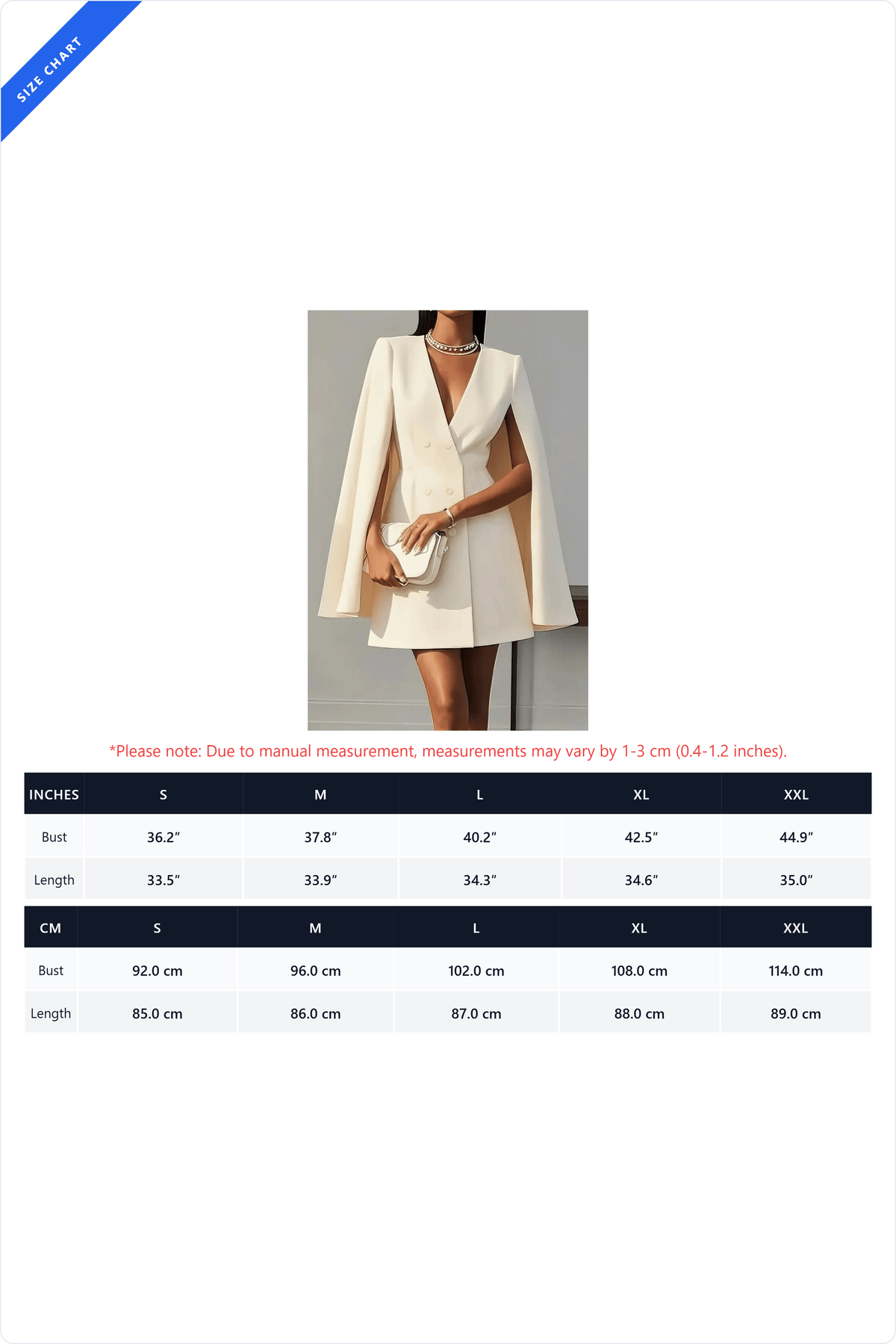 Cape Sleeve V-Neck Blazer Dress