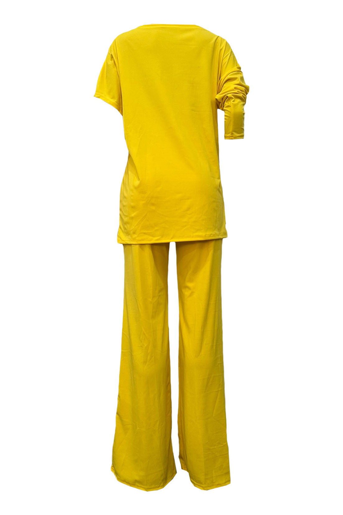 Asymmetrical Top & Wide Leg Pants Set
