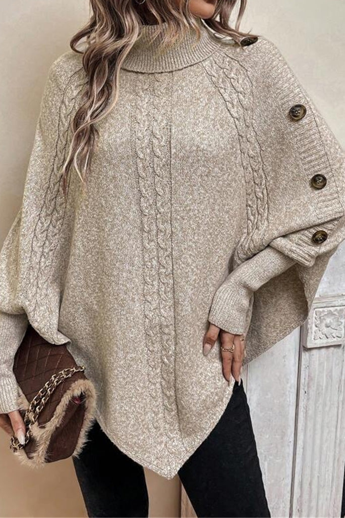 Cape Sweater with Turtleneck