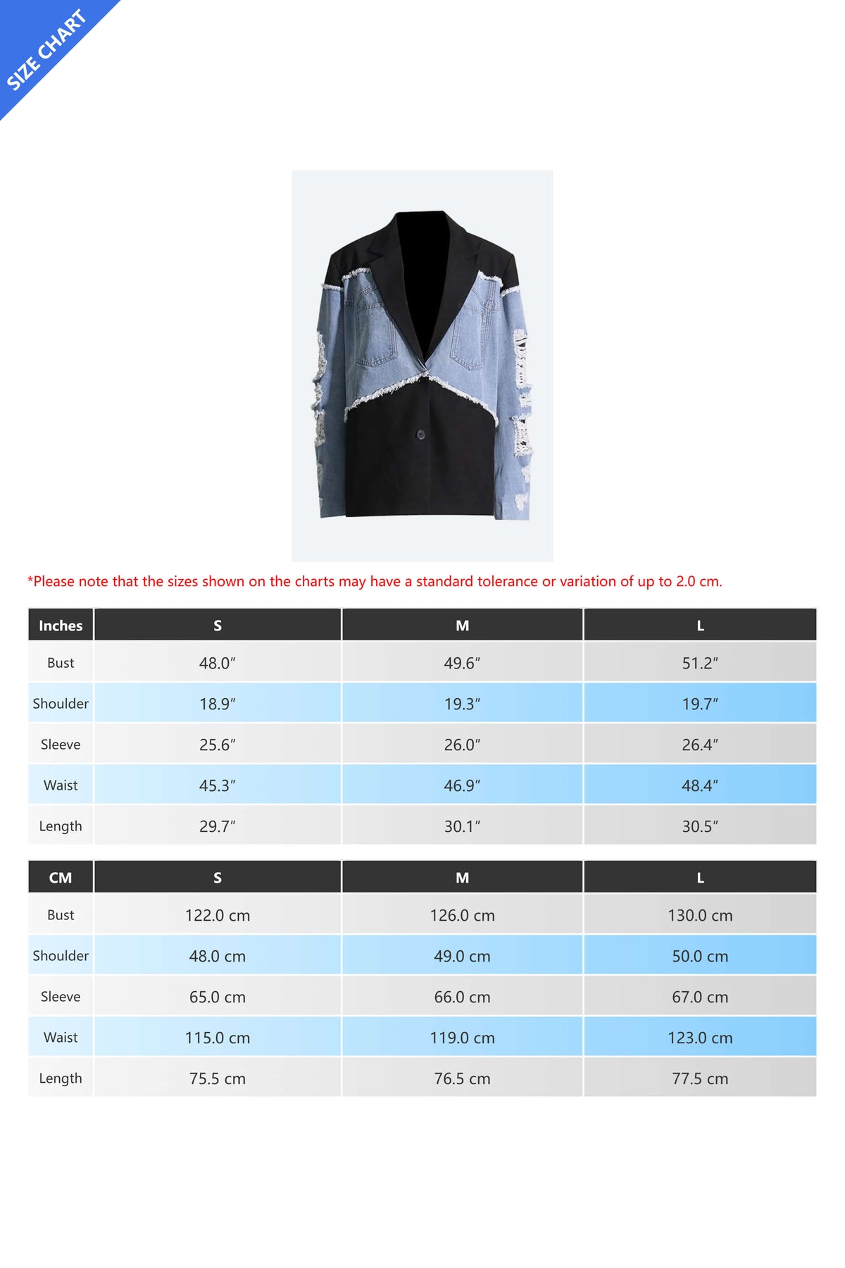Color Blocking Loose Denim Jacket