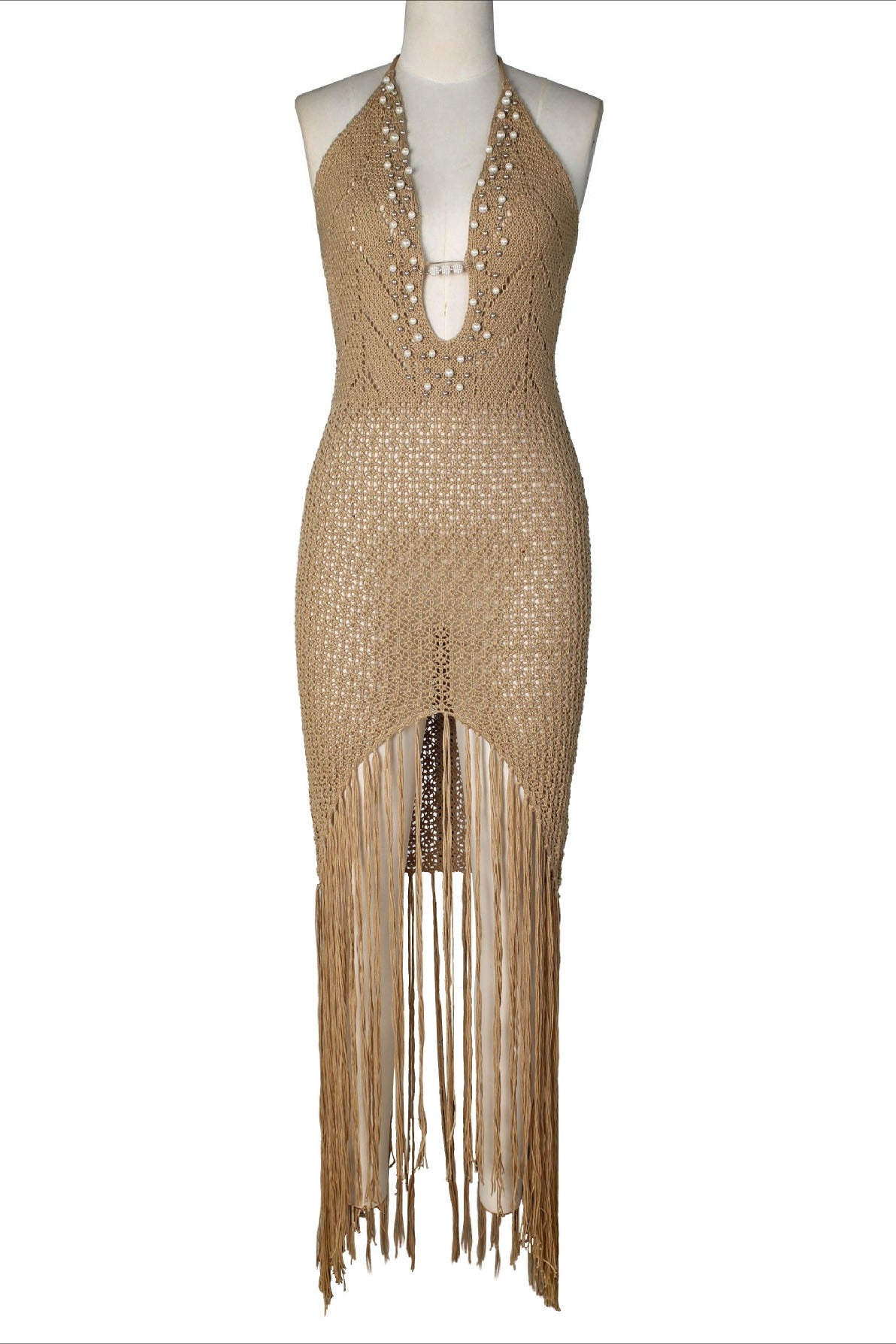 Embellished Crochet Fringe Dress