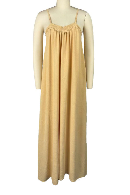 Pleated Spaghetti Strap Maxi Dress