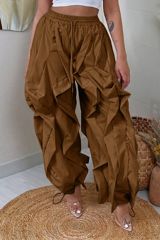Patchwork Cargo Lantern Jogger Pants