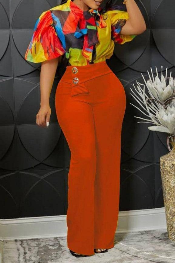 Tie Bow Colorblock Blouse